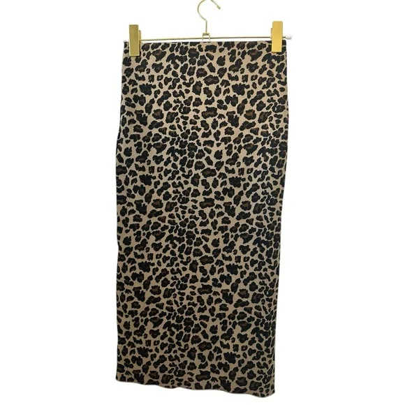 Zara Animal Print Stretch Knit Skirt - Picture 6 of 8